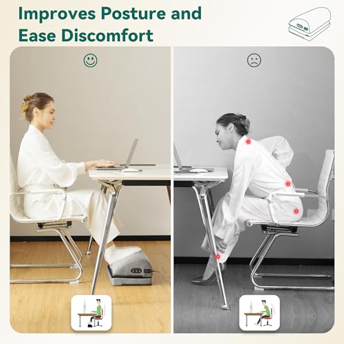 Snailax Heated Foot Rest Under Desk at Work, FSA Eligble Desk Foot Stool with Heat & Vibration Massage, Adjustable Height,...