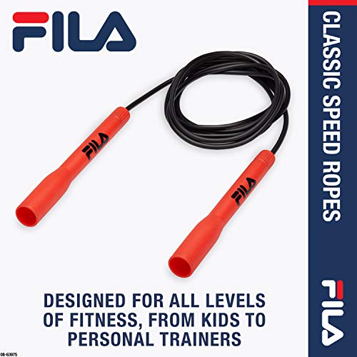 FILA Accessories Speed Jump Rope - 9ft Classic Fitness Jumping Rope | Adjustable Tangle-Free Cable & Extended Grip Handles...