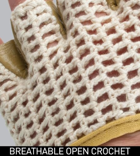 AERO|TECH|DESIGNS | Crochet Cycling Gloves | Natural Leather Padded Palms | Breathable Cotton Crochet