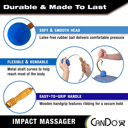 CanDo Percussion Massagers 2 Pack Manual Ball Massage, Flexible Stick Massage Tools for Sore Muscles, Back, Shoulders, Nec...