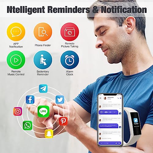 Zeacool Fitness Tracker with Heart Rate Blood Oxygen Blood Pressure Sleep Monitor,1.10''AMOLED Touch Color Screen,IP67 Wat...