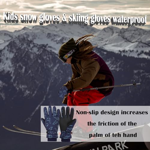 LPMOERA Kids Gloves Winter Toddler Snow Waterproof Gloves Kids Mittens For Boys Girls Ski Glove Warm Thermal Fleece