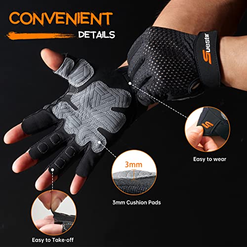 SueStar Workout Gloves for Men Women, Weight Lifting With Full Palm Protection, Excellent Grip, Ultra Breathable for Weigh...