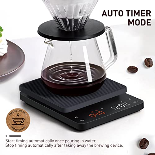 BAGAIL BASICS Coffee Scale with Timer, 0.1g High Precision Kitchen Scale, Pour Over Coffee Scale, Drip Espresso Scale with...