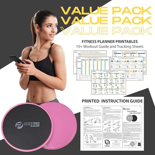Limm Core Sliders for Working Out - Exercise Sliders Fitness, Stability, Ab, Legs & Full Body (Set of 2) - Bonus Carry Bag...