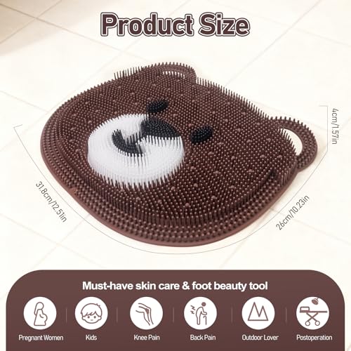 Foot Scrubber Mat in Shower, Silicone Foot Bath Washer Feet Cleaner Brush Pad - Massager Acupressure Mat - Improve Blood C...