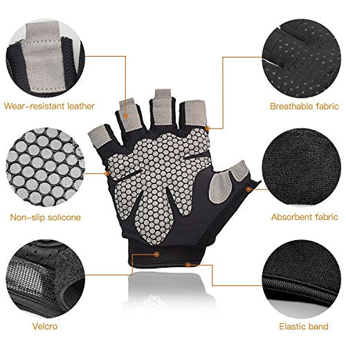 Hopedas Workout Gloves Weight Lifting Gloves Palm Support Protection for Men Women, Exercise Gloves Sports for Training, F...