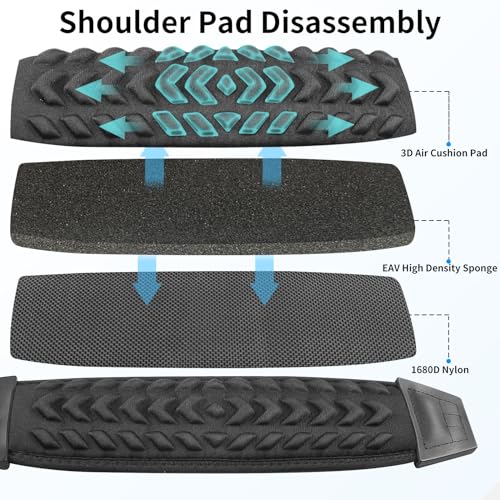 FIEIL 3D Air Cushion Ultra Comfortable Bag Strap, 67" Thicken Shoulder Strap with Double Adjustable Buckles and Metal Hook...