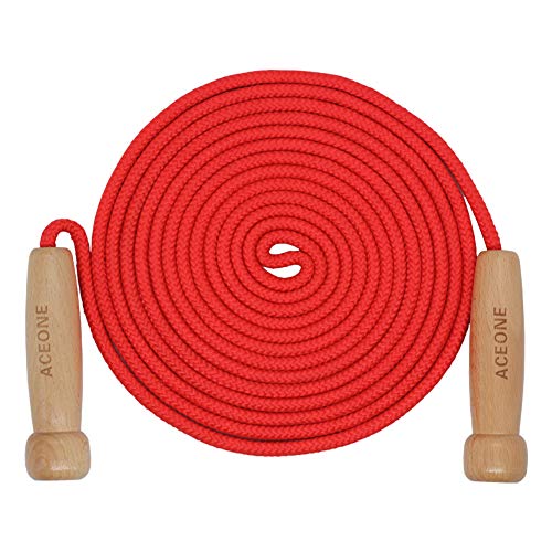16 FT Long Jump Rope for Kids, Adjustable Double Dutch Skipping Rope with Wooden Handle, Multiplayer Team Jumping Rope for...