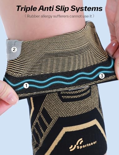 Sportneer Knee Brace with Dual Side Stabilizers – Maximum Support Compression Knee Sleeve for Men & Women, Anti-Slip Knee ...