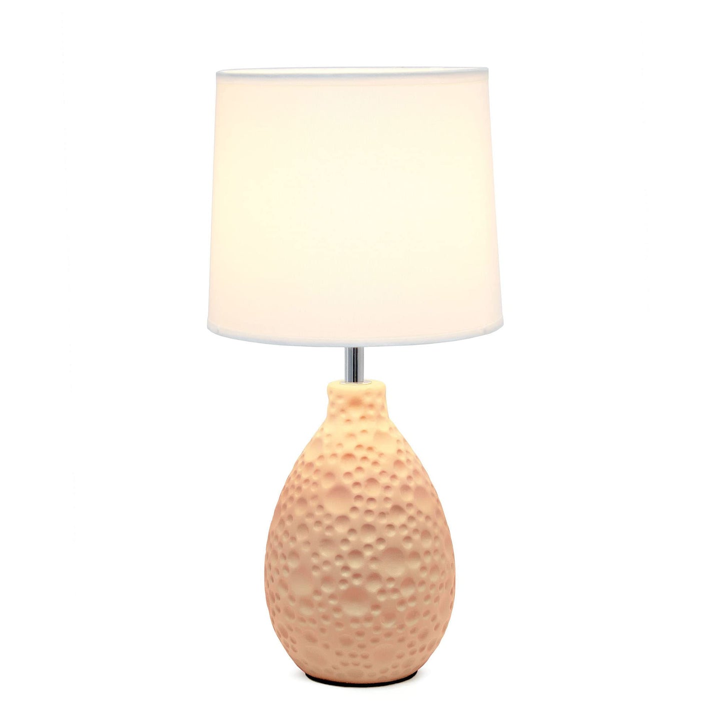 Creekwood Home Table Lamp - Ceramic, Pink, 14.17inH with Tapered White Shade, Model 1270-CWT-2001-PN