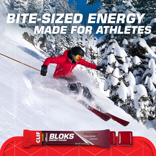 CLIF BLOKS - Black Cherry Flavor with Caffeine - Energy Chews - Non-GMO - Plant Based - Fast Fuel for Cycling and Running...