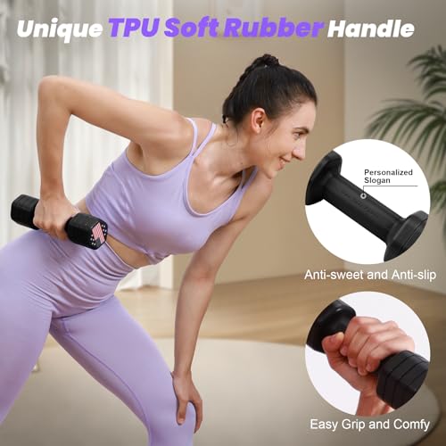 Zempox Adjustable Dumbbell Set of 2, 4 in 1 Hand Weights for Women at Home, 5 lb Weights Dumbbells set of 2, Each 2lb 3lb ...