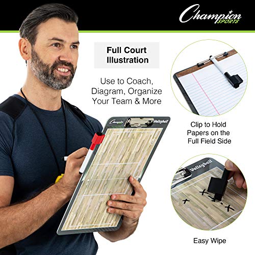 Champion Sports Large & XL Dry Erase Board For Coaching - Whiteboards for Strategizing, Techniques, Plays - 2-Sided Boards...