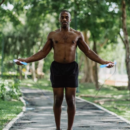 LIGHTAOTAO Smart Electronic Counting Jump Rope for Adults, Steel Wire Fitness Skipping Rope with Digital Calorie Counter, ...