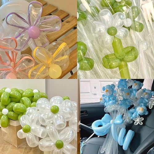 PIGETALE 100Pcs Clear 260 Balloons Transparent Long Balloons for Balloon Garland Thickening Skinny Latex Twisting Balloon ...
