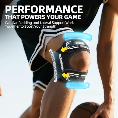 CAMBIVO Patella Tendon Support Knee Strap with Gel Pad and Side Stabilizers, Lightweight Knee Brace for Women and Men, Adj...