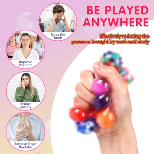 VISCOO 24 Pack Stress Balls, Squishy Ball, Squeeze Balls for Adults, Anti-Anxiety and Fidget Balls to Relax, Party Favors,...