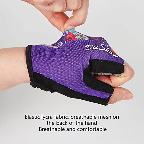 DuShow Women Half Finger Cycling Gloves,Gel Padded Anti-Slip Shock-Absorbing Mountain Road Bicycle Biking Bike Short Finge...