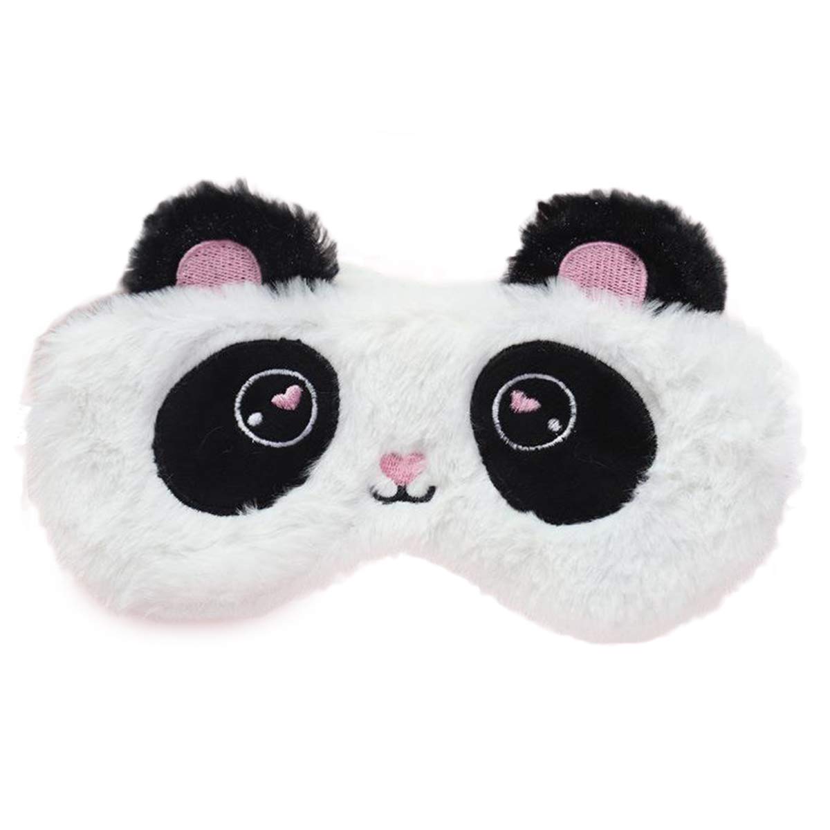 Ulbemoll Cute Panda Sleeping Mask, Soft Fluffy Plush Blindfold Funny Novelty Animal Sleep Mask Eye Cover Eyeshade for Kids Girls Boys Women Men Night Nap Travel Meditation (Black & White, Panda)