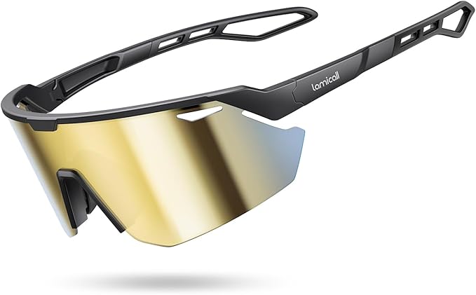Lamicall 24g Polarized Sports Sunglasses for Men Women - UV400 Protection Sun Glasses Gifts for Running Cycling Baseball