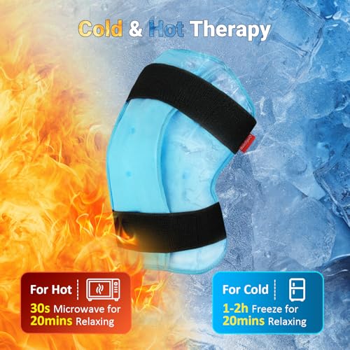Comfytemp 3D Knee Ice Pack Wrap for Injury Reusable Gel, Knee Cold Pad Brace Physical Therapy for Meniscus Tear, Leg Pain,...