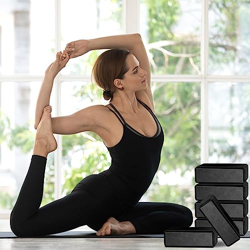 Yilloog 20 Pcs Foam EVA Yoga Blocks - High Density Non Slip Supportive Foam Blocks - Lightweight Black Yoga Bricks - Props...