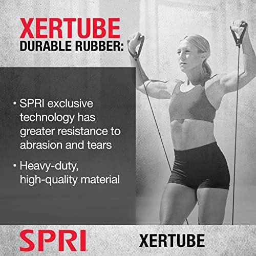 SPRI Xertube Resistance Bands with Handles – All Exercise Cords Sold Separately with Home Gym Workout Fitness Door Anchor ...