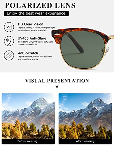 AEVOGUE Polarized Sunglasses For Women And Men Semi Rimless Frame Retro Sun Glasses AE0369
