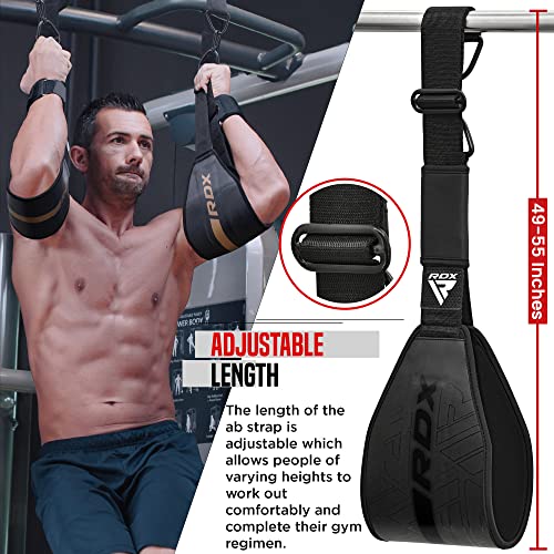 RDX AB Straps for Pull Up Bar Hanging (Pair), Maya Hide Leather, Abdominal Muscle Building Padded Arm Support Slings with ...