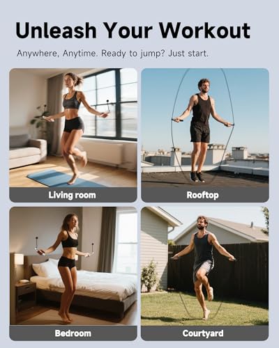KINTHEA 2 in 1 Smart Jump Rope, APP Control & Data Record, Cordless Jumping Rope with Counter for Women, Men, All Age, Adj...