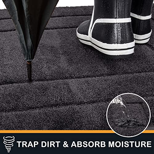 PURRUGS Dirt Trapping Door Mat 20" x 31.5", Non-Slip/Skid Machine Washable Entryway Rug, Dog Doormat, Super Absorbent Welc...