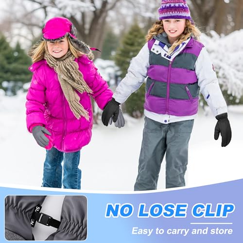 Sukeen Windproof Kids Winter Gloves, Soft Warm Touchscreen Anti-Slip Boys Winter Gloves for Kids Boys Girls Youth Snow Ski...