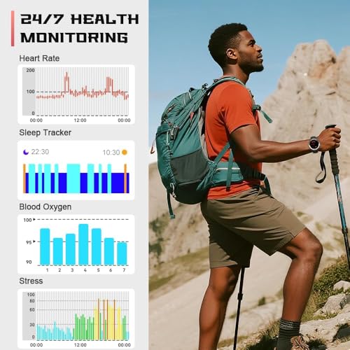 Military Smart Watch(Answer/Make Call), GPS Smartwatch for Men Women, 1.43" HD AMOLED Display, Fitness Activity Tracke wit...