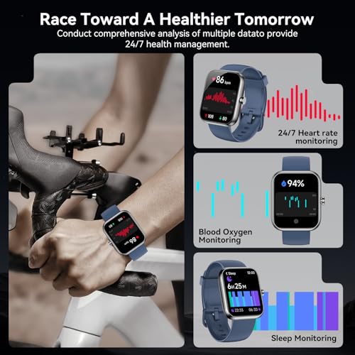 Smart Watch with Alexa Built-in, 1.83" HD Touchscreen Fitness Tracker, Bluetooth Notifications/Calls, IP68 Waterproof, 12...