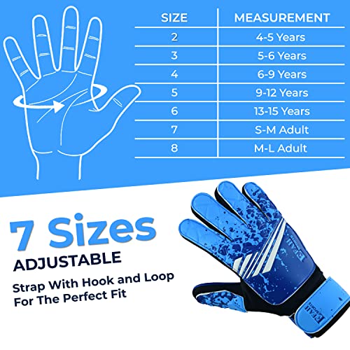 EFAH SPORTS Soccer Goalkeeper Gloves for Kids Boys Children Youth Football Goalie Gloves with Strong Grips