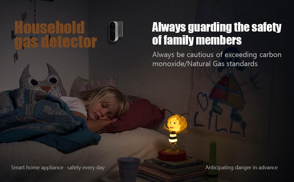 Plug in Natural Gas Detector ＆ Carbon Monoxide Detector 4 in1 CO Methane Combustible Combination Gas Detector Plug and Play for RV Home Travel