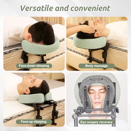 Cxgros Massage Headrest for Bed, Adjustable Massage Face Cradle at Home, Portable Massage Table Kit for Sleeping Mattress,...