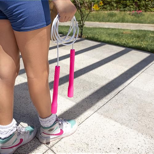 Elite Jumps Fit Rope or Fitness - Premium 4mm Pvc Speed Jump Rope - Indoor and Outdoor Exercise - Adjustable Cables, Aerob...