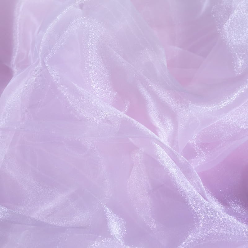 Fynite Baby Pink Organza Fabric by The Yard | 5 Yard Long | 44" Wide | Bridal Soft Sheer Organza Tulle for DIY Wedding Dress Fashion Craft Decorations