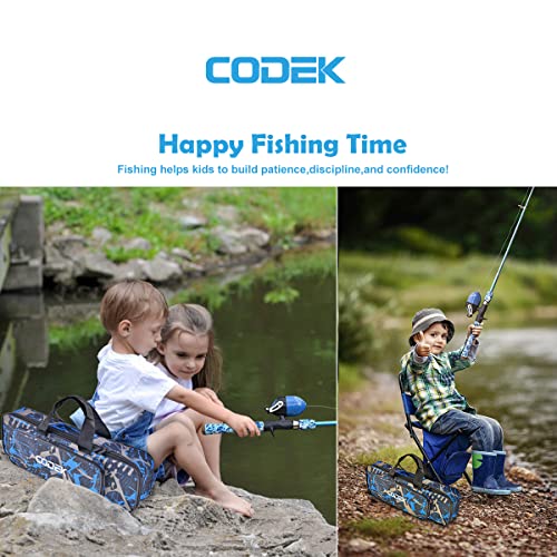 CODEK Kids Fishing Pole Set with Full Starter Kits 2 Set Portable Telescopic Fishing Rod and Spincast Reel Cambos with a F...