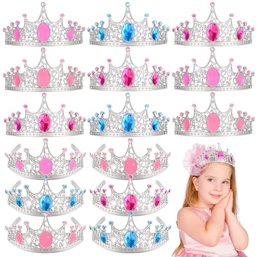 NINAOR Party Favors Princess Crowns for Little Girls, 16Pcs Princess Dress Up Tiaras for Kids Jewelry Cosplay Accessories,...