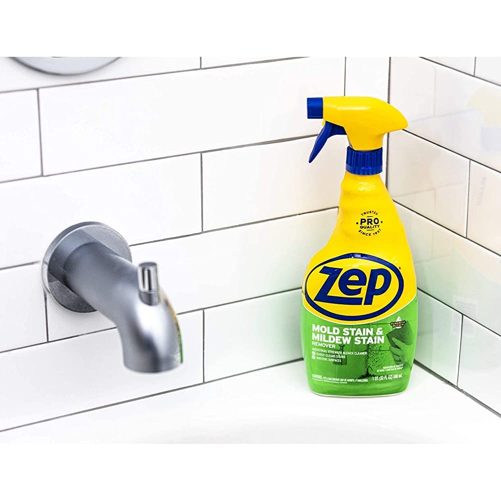 Zep Mold Stain and Mildew Stain Remover - 32 oz (Pack of 12) - ZUMILDEW32 - Experience the Power of our Professional Strength No-Scrub Formula