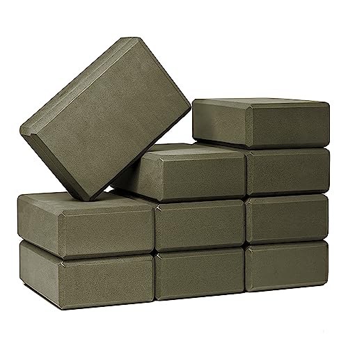 Sunshine Yoga 3" Yoga Block, 10 Pack Bulk EVA Foam Yoga Blocks, Firm and Supportive Yoga Brick, Balance Foam for Stretchin...