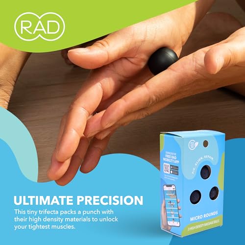 RAD Micro Rounds – Firm Yoga Deep Tissue Massage Ball Set – Myofascial Release Balls for Feet, Plantar Fasciitis, Jaw & Ha...