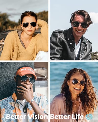 JOOX Polarized Aviator Sunglasses for Women Men, UV400 Protection Lens and Lightweight Metal Pilot Frame