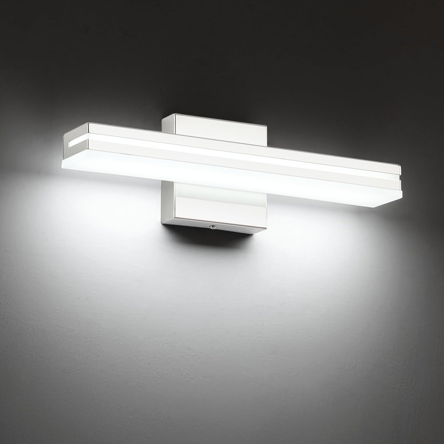 Sinerise 16-Inch Led Modern Bathroom Vanity Light Bar  Chrome Modern Acrylic Bathroom Wall Lighting Fixtures Over Mirror (Cool White 6000K)