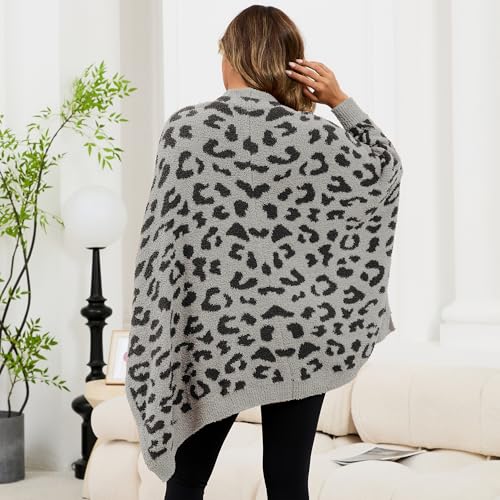 CUBRIDGE Wearable Blanket Sherpa Poncho Unique Office Work Warm Cozy Shawl TV Throw Blankets, Plush Cape Wrap for Adults