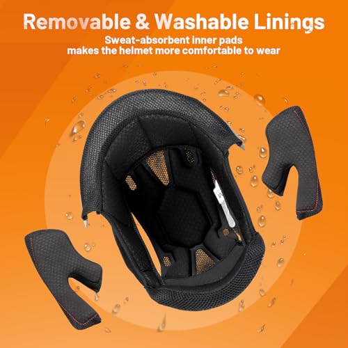OUMURS DOT Adult Dirt Bike Helmet with Goggles Gloves & Mask Adjustable Sun Visor Motorcycle Adult ATV Helmet Off-Road Mot...