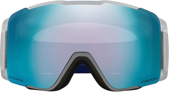 Oakley Line Miner Pro Low Bridge Fit Snow Goggle, Crystal Blue Strap w/Prizm Snow Sapphire Iridium Lens, Medium